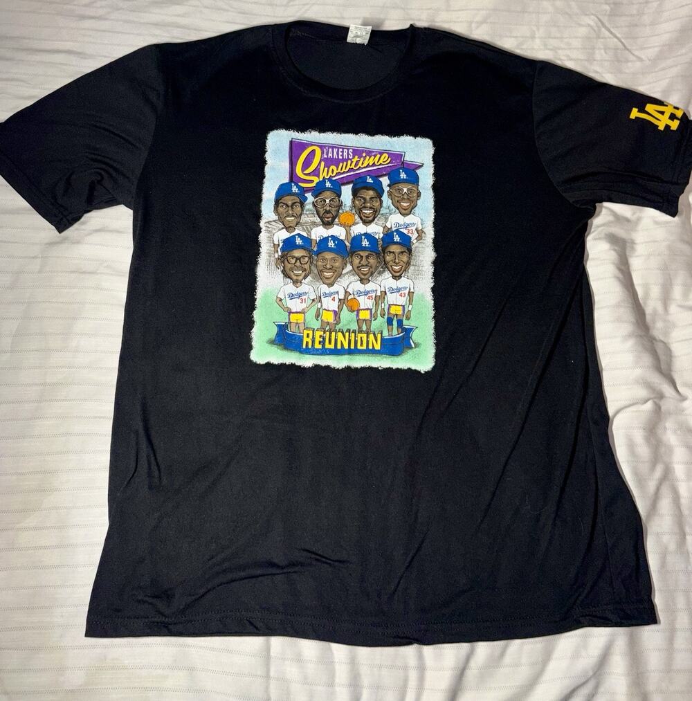 Los Angeles Dodgers Lakers Showtime Reunion shirt XL
